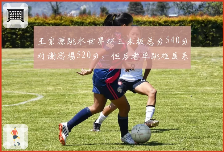 王宗源跳水世界杯三米板总分540分对谢思埸520分，但后者单跳难度系数更高